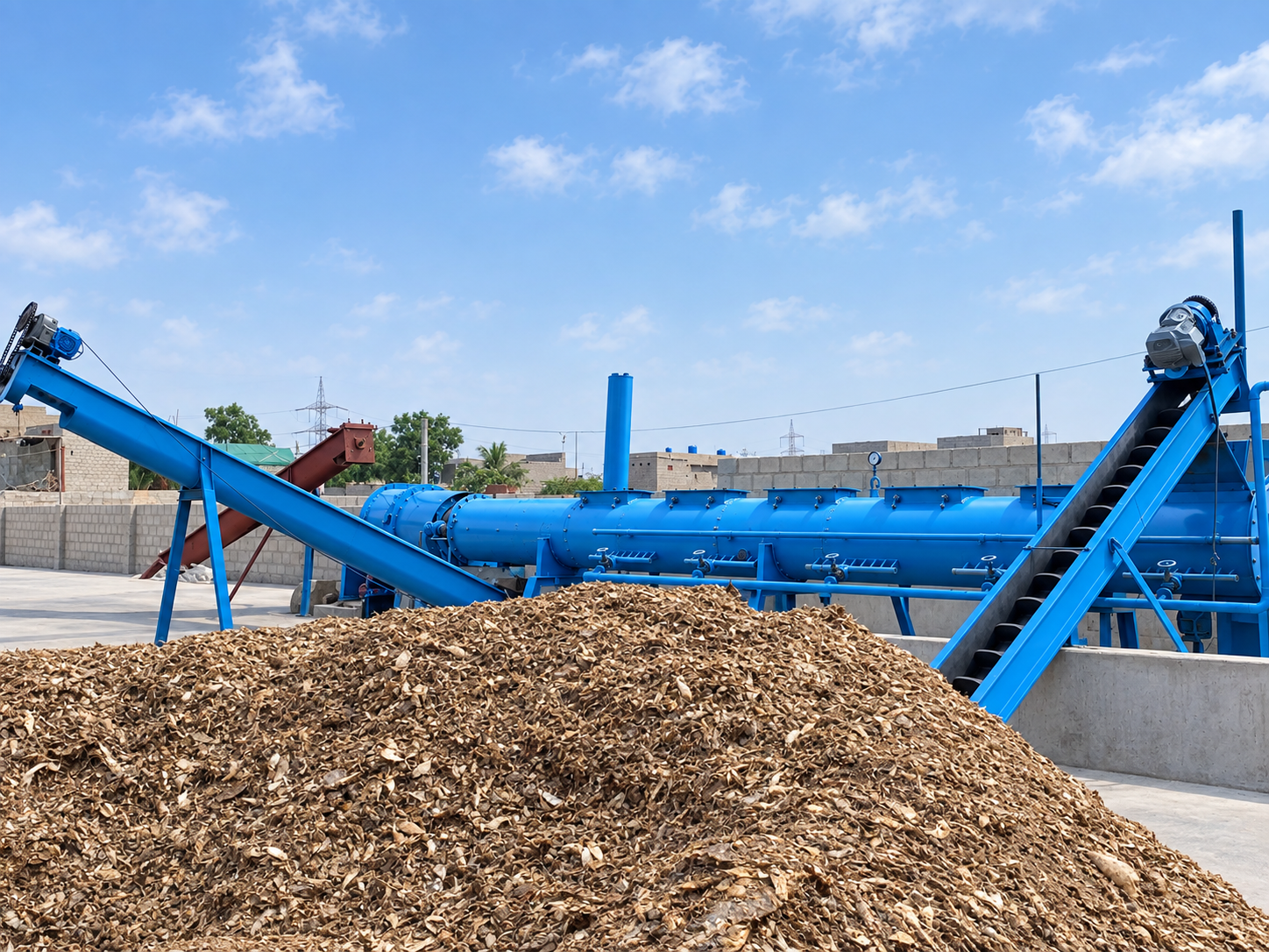 Fish feed production facility